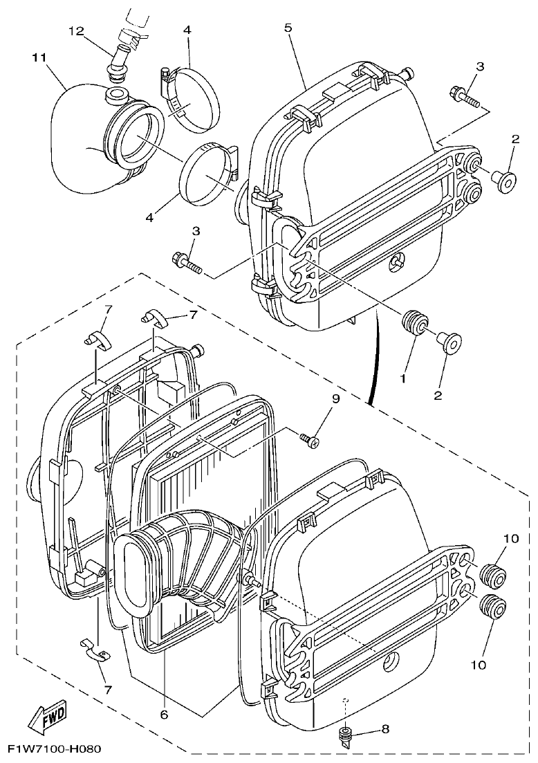 Yamaha GX18 INTAKE 3 parts diagram